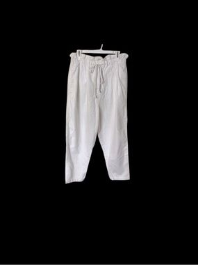Free People White Paperbag Waist Pants Drawstring Ankle Boho